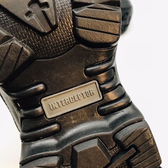 Interceptor MNIN0440111 Black Leather Men's 12 Side Zip Lace Up Tactical Boots - Picture 13 of 13